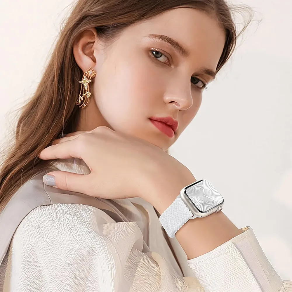Bracelet nylon tressé boucle 38 à 49 mm pour Apple Watch