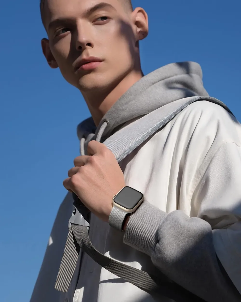 Bracelet nylon tressé boucle 38 à 49 mm pour Apple Watch