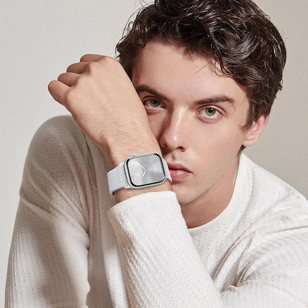 Bracelet nylon tressé boucle 38 à 49 mm pour Apple Watch