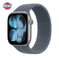 Bracelet nylon tressé boucle 38 à 49 mm pour Apple Watch – Couleur du bracelet Iron Anchor Blue