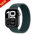 Bracelet nylon tressé boucle 38 à 49 mm pour Apple Watch – Couleur du bracelet Rainforest Green