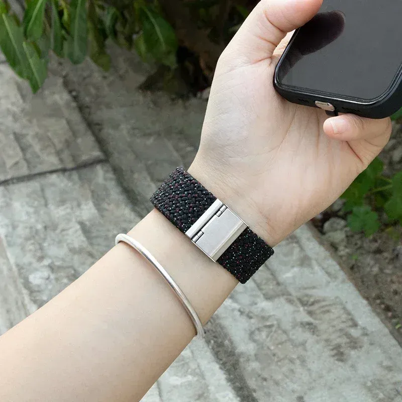Bracelet nylon tressé élastique 20 à 22 mm Samsung et Huawei