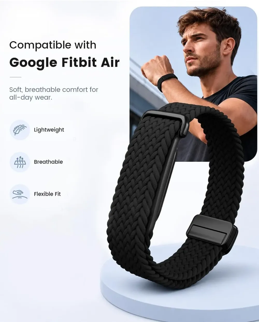 Bracelet nylon tressé Fitbit Air magnétique