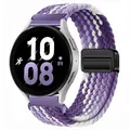 Bracelet nylon tressé magnétique 20 et 22 mm Samsung et Huawei – Couleur du bracelet grape purple