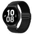 Bracelet nylon tressé magnétique 20 et 22 mm Samsung et Huawei – Couleur du bracelet noir