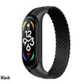 Bracelet nylon tressé Mi Band 3 à 7 boucle solo – Couleur du bracelet Black