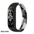 Bracelet nylon tressé Mi Band 3 à 7 boucle solo – Couleur du bracelet black white