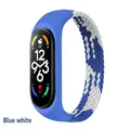 Bracelet nylon tressé Mi Band 3 à 7 boucle solo – Couleur du bracelet blue white