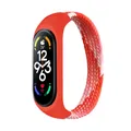 Bracelet nylon tressé Mi Band 3 à 7 boucle solo – Couleur du bracelet colorful red