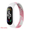 Bracelet nylon tressé Mi Band 3 à 7 boucle solo – Couleur du bracelet pink white