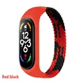 Bracelet nylon tressé Mi Band 3 à 7 boucle solo – Couleur du bracelet red black