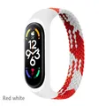 Bracelet nylon tressé Mi Band 3 à 7 boucle solo – Couleur du bracelet red white