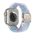 Bracelet nylon tressé parachute pour Apple Watch 38 à 49 mm – Couleur du bracelet 13 gradient purple