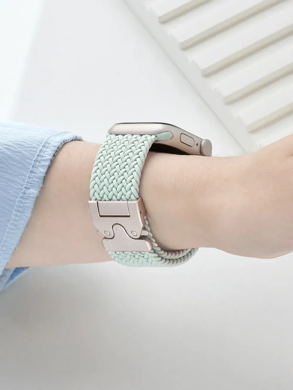 Bracelet nylon tressé parachute pour Apple Watch 38 à 49 mm