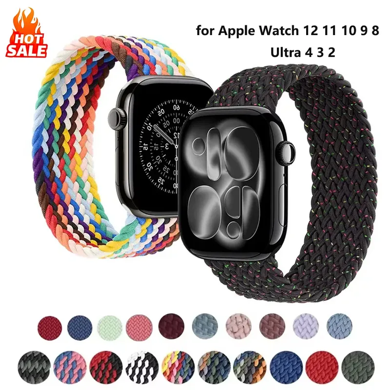 Bracelet nylon tressé pour Apple Watch 38 à 49 mm