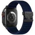 Bracelet nylon tressé pour Apple Watch 38 à 49 mm – Couleur Dark Blue 1