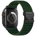 Bracelet nylon tressé pour Apple Watch 38 à 49 mm – Couleur Dark Green 1