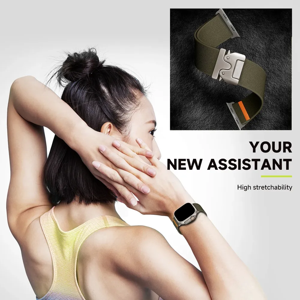 Bracelet nylon tressé pour Apple Watch 38 à 49 mm