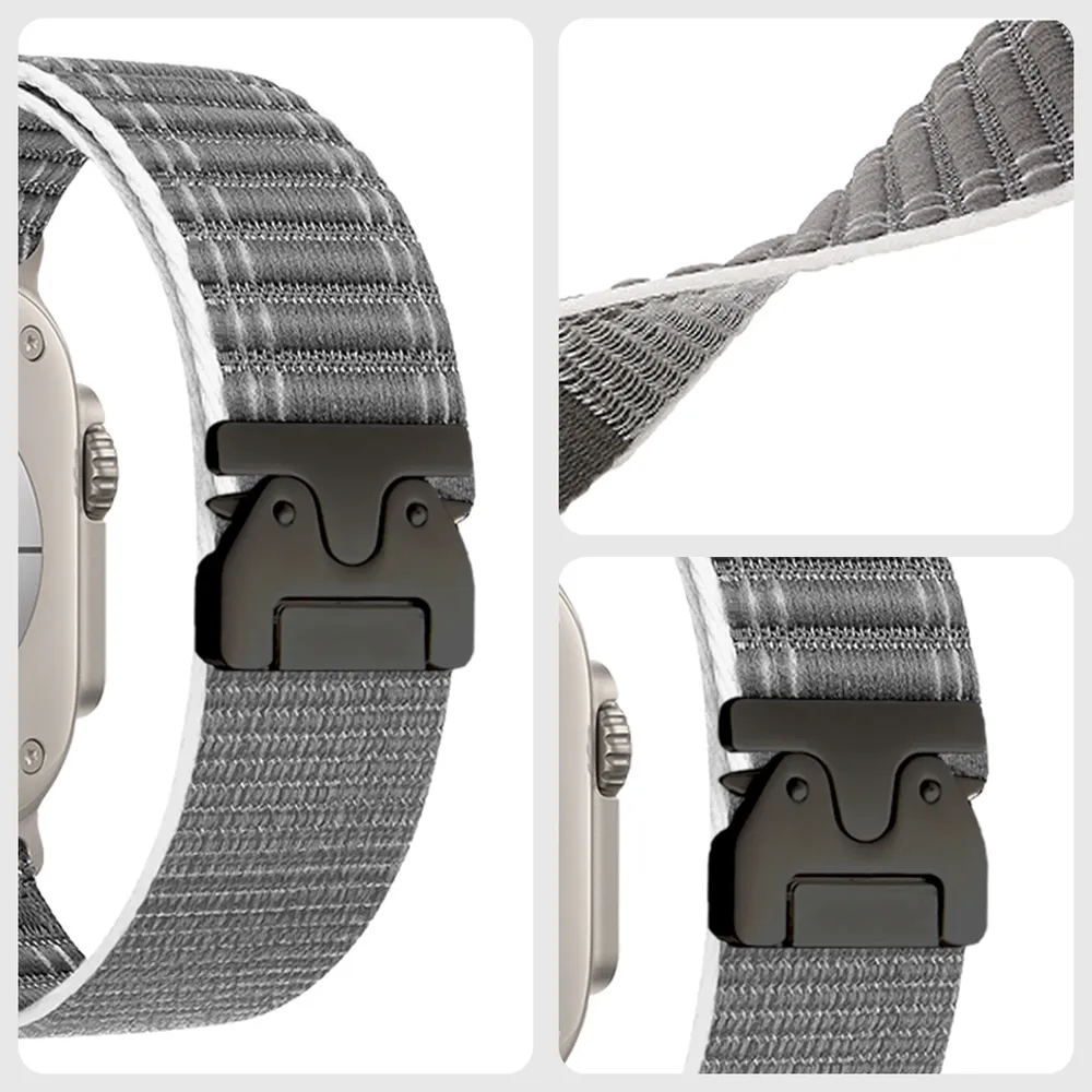 Bracelet nylon tressé pour Apple Watch 38 à 49 mm