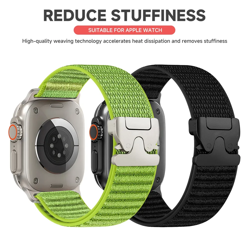 Bracelet nylon tressé pour Apple Watch 38 à 49 mm