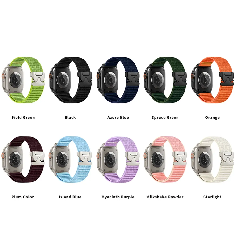 Bracelet nylon tressé pour Apple Watch 38 à 49 mm