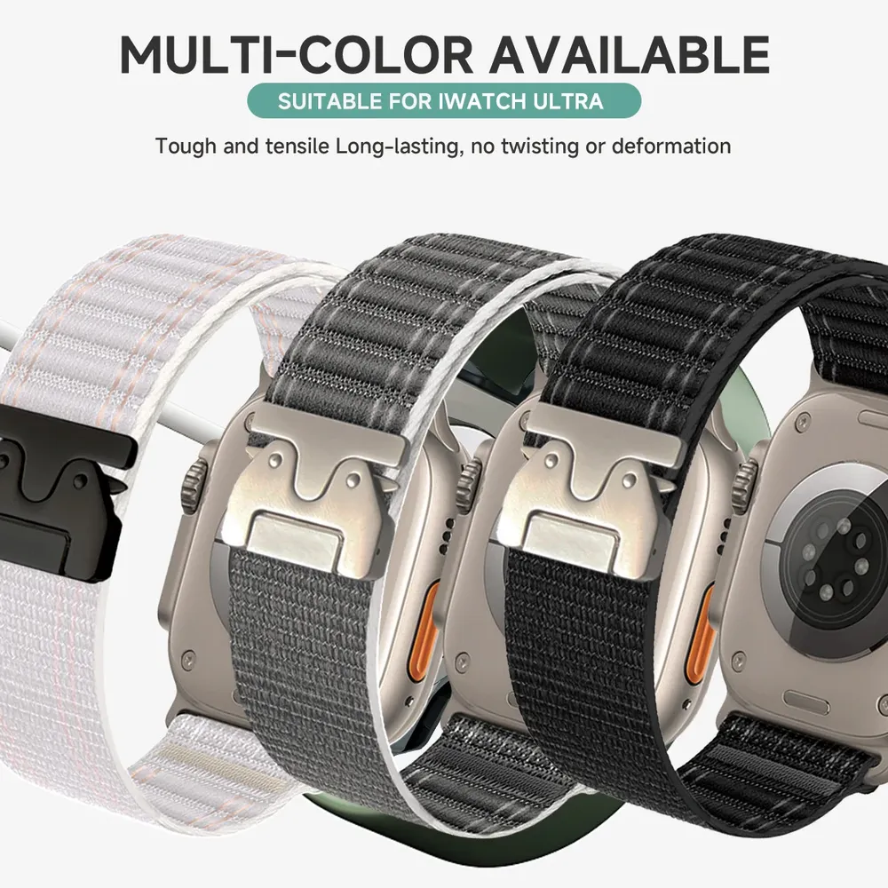 Bracelet nylon tressé pour Apple Watch 38 à 49 mm