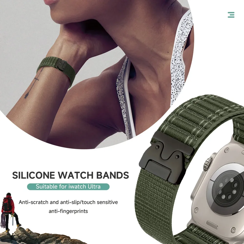 Bracelet nylon tressé pour Apple Watch 38 à 49 mm