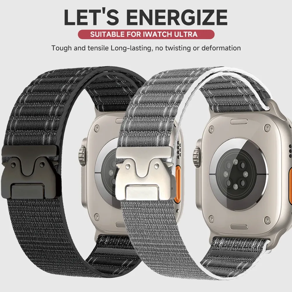 Bracelet nylon tressé pour Apple Watch 38 à 49 mm