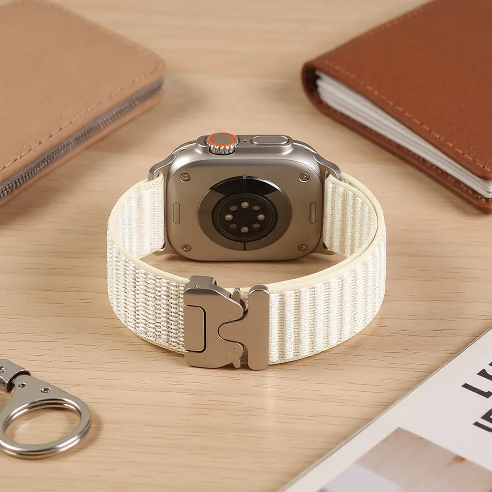 Bracelet nylon tressé pour Apple Watch 38 à 49 mm