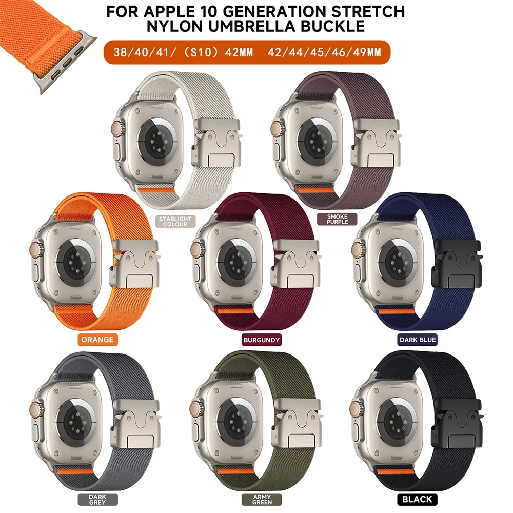 Bracelet nylon tressé pour Apple Watch 38 à 49 mm
