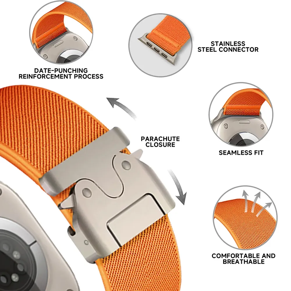 Bracelet nylon tressé pour Apple Watch 38 à 49 mm