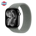 Bracelet nylon tressé pour Apple Watch 38 à 49 mm – Couleur du bracelet grayish green