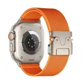 Bracelet nylon tressé pour Apple Watch 38 à 49 mm – Couleur Orange 2