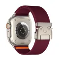 Bracelet nylon tressé pour Apple Watch 38 à 49 mm – Couleur Wine Red 2