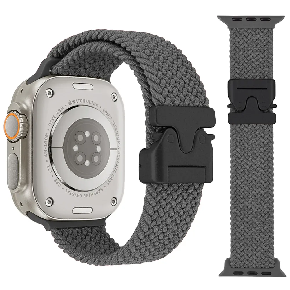 Bracelet nylon tressé pour Apple Watch 40 à 49 mm