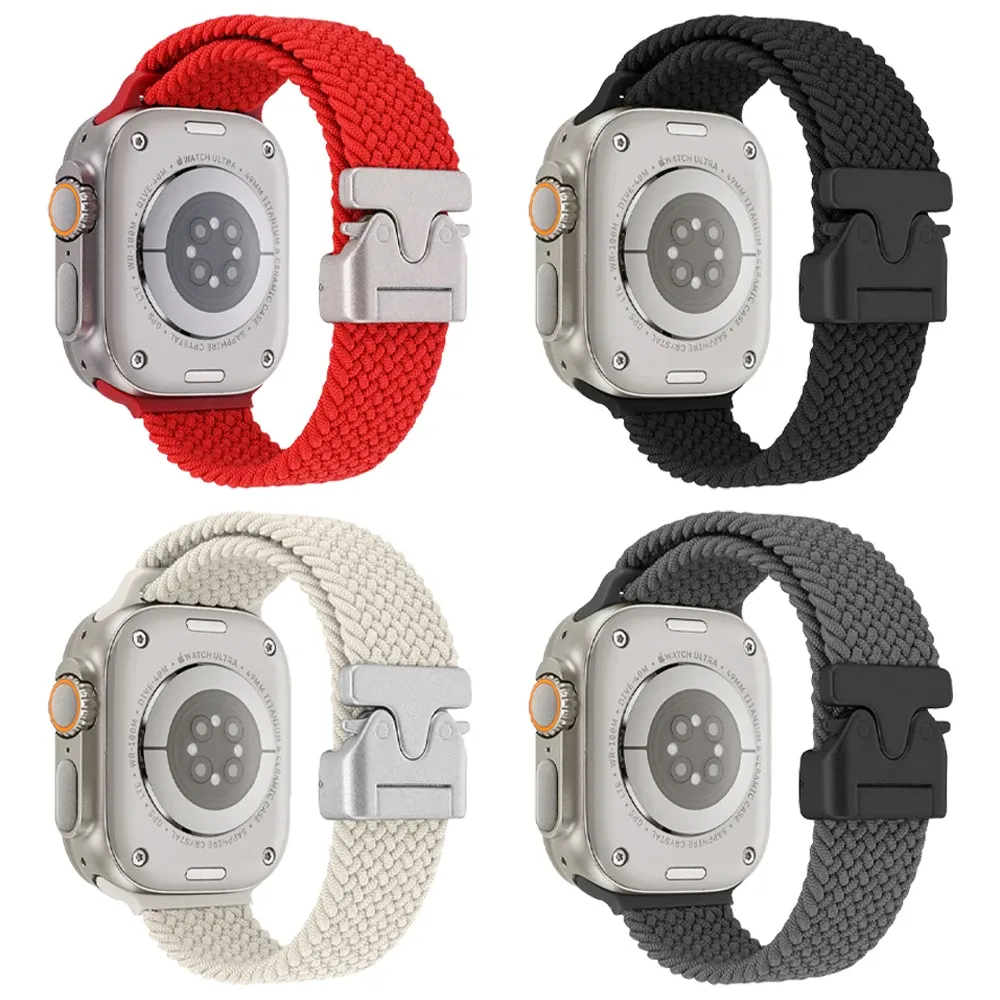 Bracelet nylon tressé pour Apple Watch 40 à 49 mm
