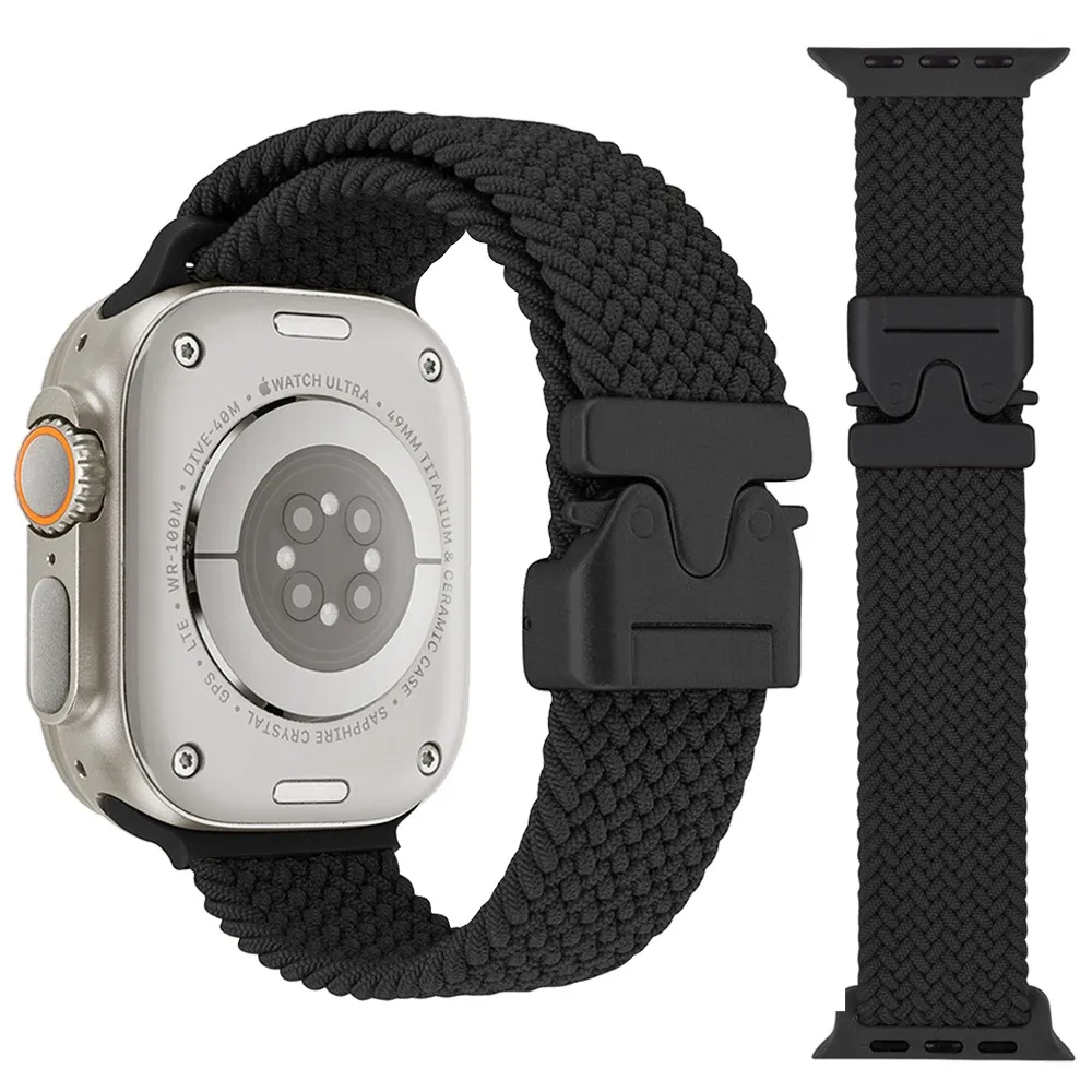 Bracelet nylon tressé pour Apple Watch 40 à 49 mm