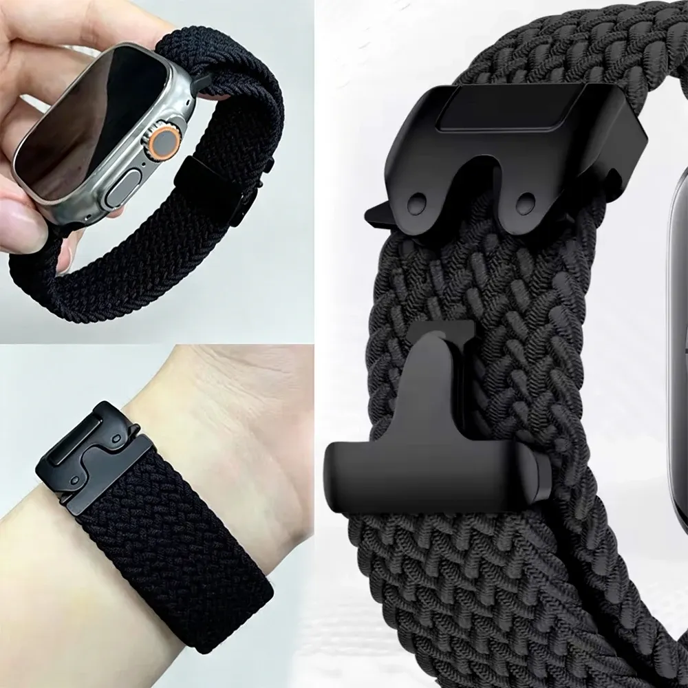 Bracelet nylon tressé pour Apple Watch 40 à 49 mm