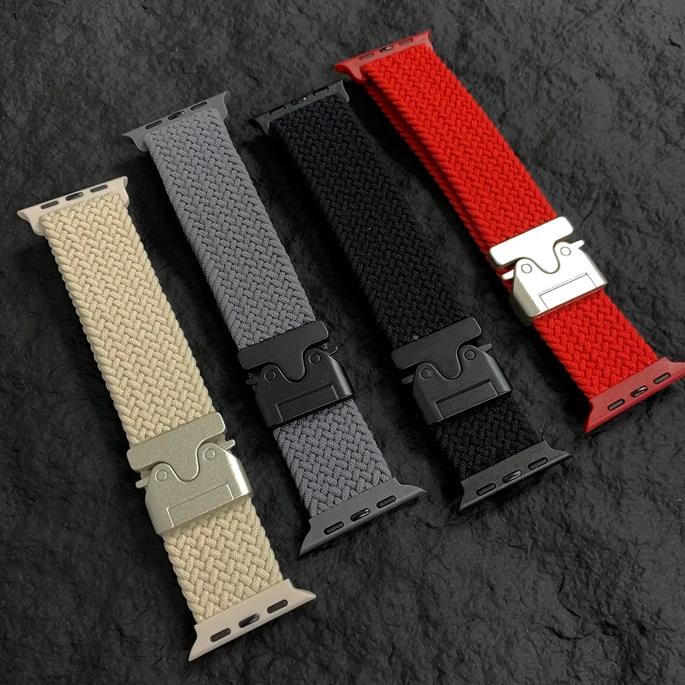 Bracelet nylon tressé pour Apple Watch 40 à 49 mm