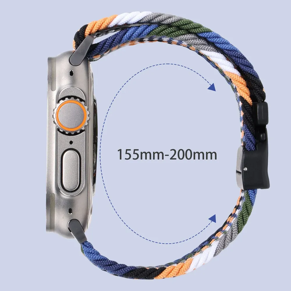 Bracelet nylon tressé pour Apple Watch 40 à 49 mm