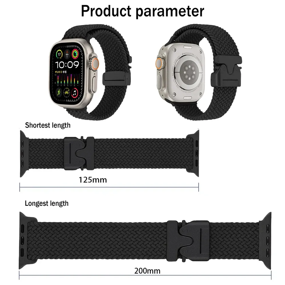 Bracelet nylon tressé pour Apple Watch 40 à 49 mm