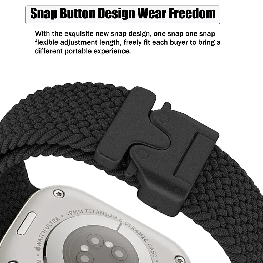 Bracelet nylon tressé pour Apple Watch 40 à 49 mm