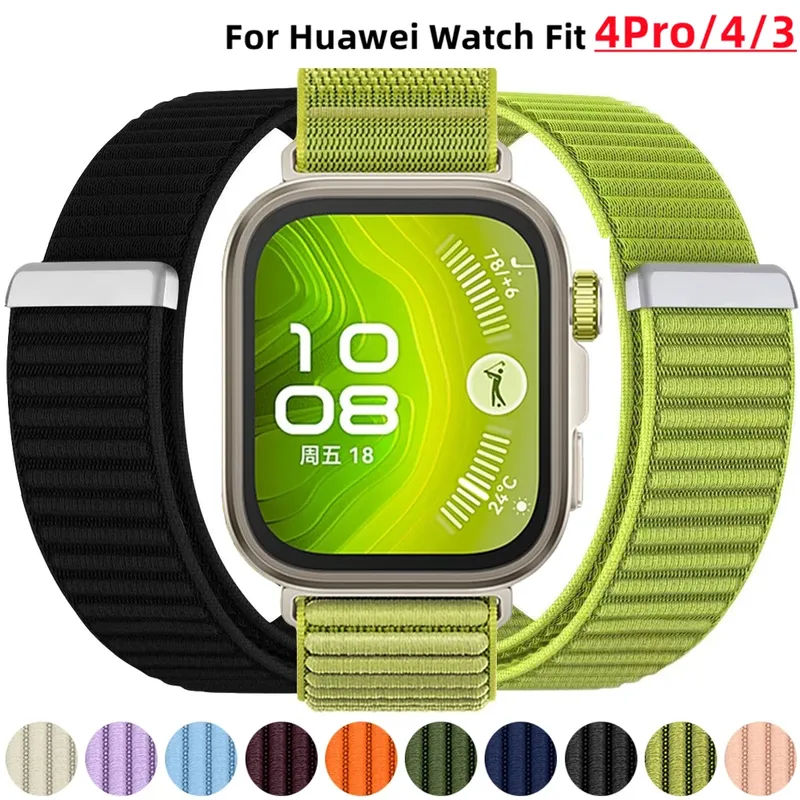 Bracelet nylon tressé pour Huawei Watch Fit 3/4/5