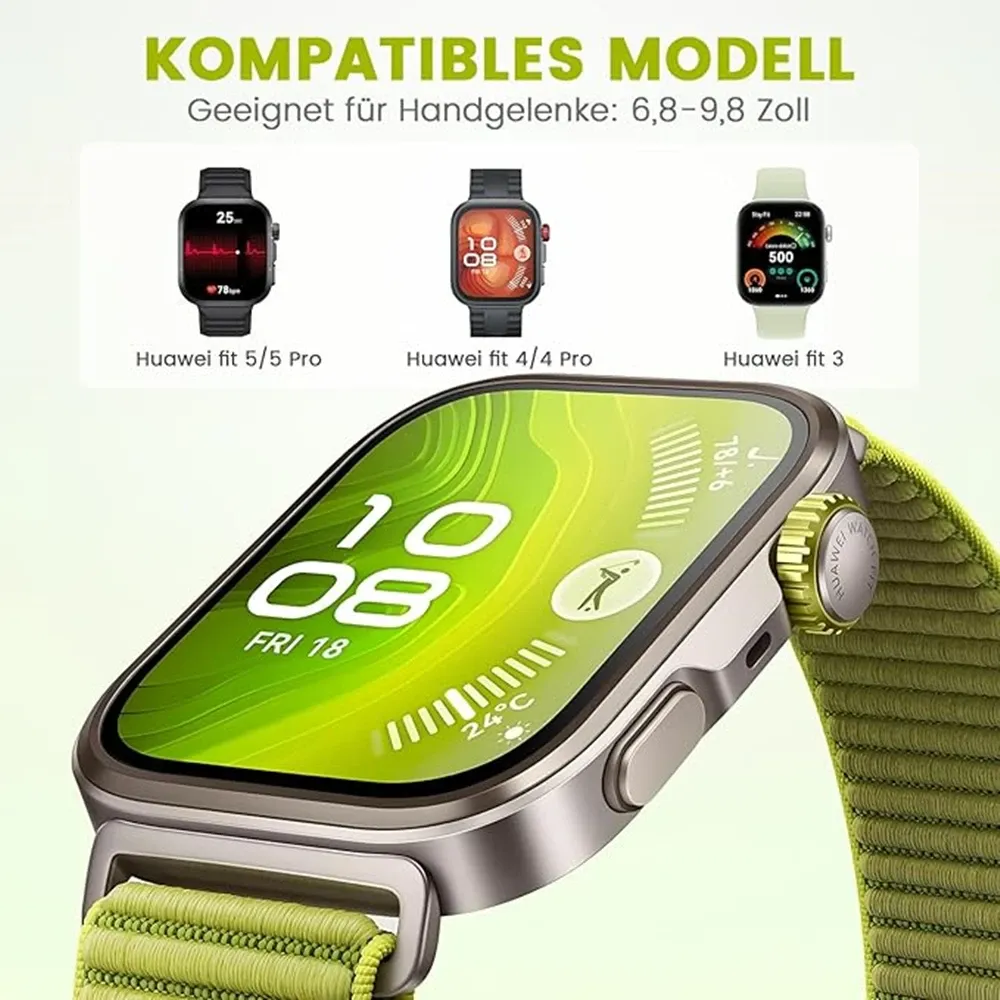 Bracelet nylon tressé pour Huawei Watch Fit 3/4/5