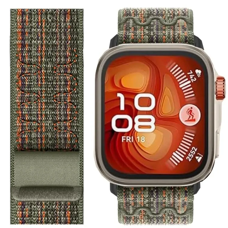 Bracelet nylon tressé pour Huawei Watch Fit 3 et 4