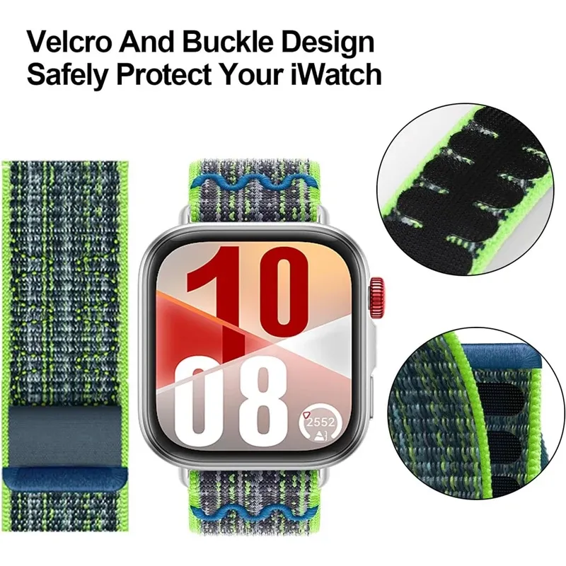 Bracelet nylon tressé pour Huawei Watch Fit 3 et 4