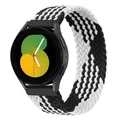 Bracelet nylon tressé pour Samsung Galaxy Watch 4 à 7 – Couleur du bracelet BLANC NOIR (BW)
