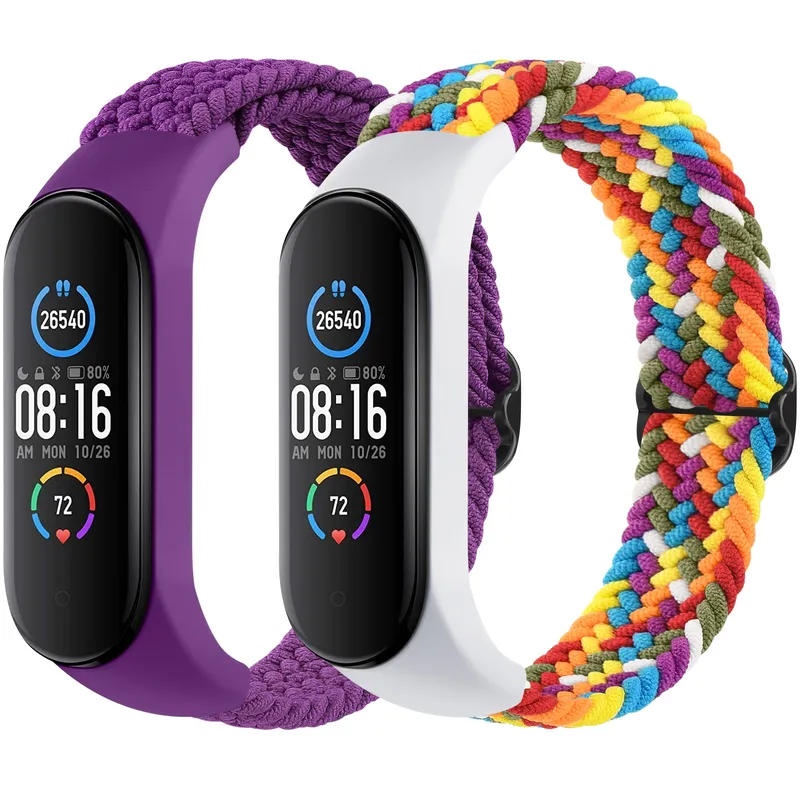 Bracelet nylon tressé pour Xiaomi Mi Band et Amazfit