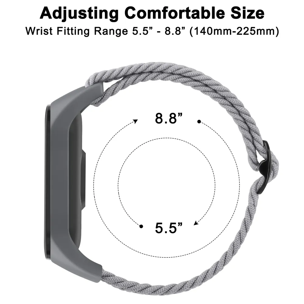Bracelet nylon tressé pour Xiaomi Mi Band et Amazfit