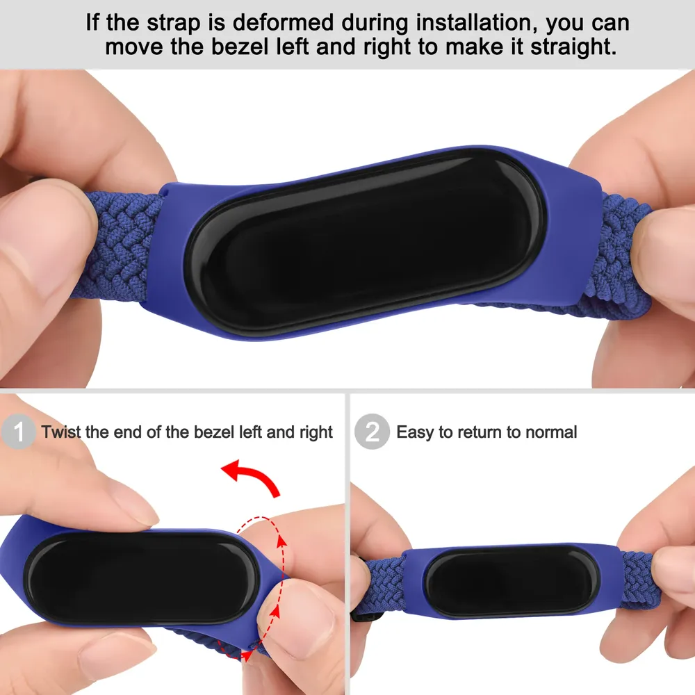 Bracelet nylon tressé pour Xiaomi Mi Band et Amazfit